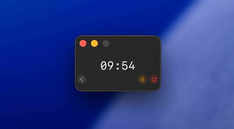 Zenith countdown timer floating on desktop